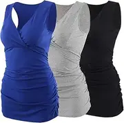 [COLOMI] Women's Maternity Tops Sleeveless Nursing Shirt Maternity Shirt V-Neck Nursing Tops Maternity Fashion