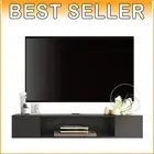 Modern Wall-Mounted Media Console Shelf - Durable Black Floating TV Stand, 39.4"