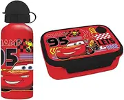 Diakakis Kids Children's Lunch Box Set - Sandwich Box & Aluminium Water Bottle 500 ml - School Travel Lunch Food Set BPA Free (Mc Queen 2)