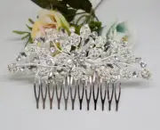 NEW silver tone bridal hair comb wedding crystal rhinestone accessories ha30227