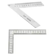 Ruler with Clear Scale Stainless Steel 45 Degree 90 Degree Square Ruler