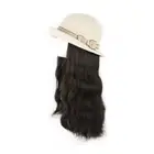 Synthetic Long Wavy Hair Hat Wigs Hairpiece Summer Sunshade Cap Wig Outdoor