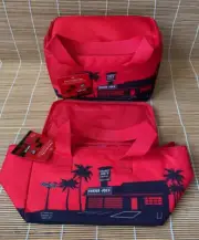2 Trader Joe's Mini Insulated Bag Red FREE ONE reusuable state shopping bag