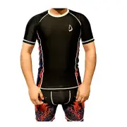 Mens Compression Skin Fit Shorts Running Gym Yoga Top + Shorts Active Tights