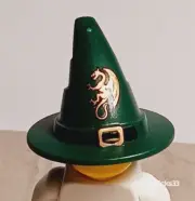 New LEGO Dragon Hat Witch Wizard Good Bad Gold Buckle Band Golden Wings Green