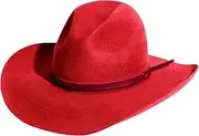[QIEIEI] Wool Felt Hat for Men Panama Hat Exotic Hat for Women Men Photo Props Western for Men Women Unisex