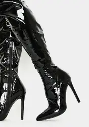 Night Draw The Line Vinyl Boots