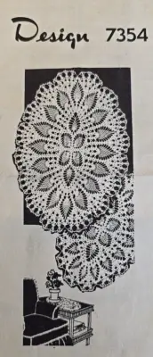 7354 Vintage PINEAPPLE DOILY Pattern to Crochet (Reproduction) S,M,L