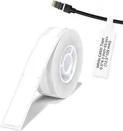 Label Maker Tape NIIMBOT D11 Cable Label Print Paper 0.5"*4.3" Standard Laminated Office Labeling Tape Replacement for D11 Handheld Label Machine Waterproof Tear Proof 1 Roll 65 Pcs Cable（White）