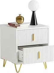 [SoBuy] White Bedside Table with 2 Drawers End Sofa Telephone Table FBT115-W
