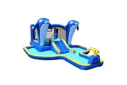 Inflatable Water Park Blow Up Slide Bouncy Castle Bouncer Activity Centre Sliding Jumping Climbing Splash Bounce Playground with Cannon Target Dart
