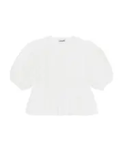 Ganni Poplin Peplum Tie Blouse EU38,EU36,EU42,EU30,EU40,EU44,EU32 White