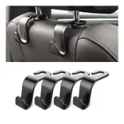 Car Back Seat Headrest Hooks 4 Pack Black Stylish Back Seat Hanger for Car Ha...