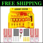 Dual Security Lockout Tagout Station - 5 Locks & 25 Tags for OSHA Compliance