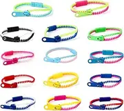 Yitaocity 28Pcs Friendship Fidget Zipper Bracelets Bulk Set Neon Colors Children Sensory Toy Stress Relief Bangle Jewelry for Birthday, Party Favors Bags Filler Basket Stuffers