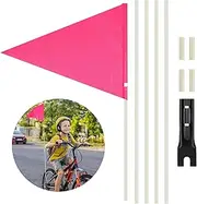 Nother 6ft Bike Safety Flag with Pole Reflective Bike Trailer Safety Flag with Bicycle Mounting Bracket Height Visibility Bicycle Safety Flag (Pink)
