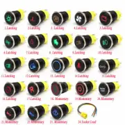 16mm LED Light Push Button Smart Switch ON/OFF 12V/24V Car Marine Boat Truck RV