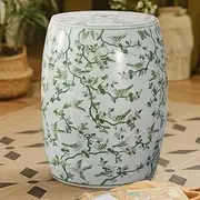 PA-DABAOO Flower and Bird Ceramic Garden Stool, Ceramic Decorative Garden Stool, Indoor and Outdoor Use Garden Stool, Suitable for Living Room, Bedroom, Garden, Side Table, Flower Stand