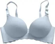 [Generic] Back Bra Macaron Underwear Traceless Girl Bra Set Smooth No Underwire Gathered Upper Bracket Adjustable Bra Athletic Sports Bras