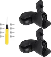BQLZR 2 Pcs Luggage Suitcase Wheels Mute Black Right W041-2 3.74" with Screwdriver Set