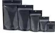 100 Pcs Clear/Black Mylar Flat & Stand Up Food Pouch Zip Lock Smell Proof Bags