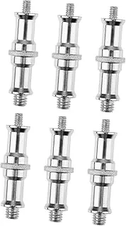 FELTECHELECTR 1/4 to 3/8 Adapter Kit Sturdy Screw Adapters for Flash Stands Universal Spigot Studs Standard Adapter Silver for Photo Equipment