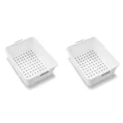 2x Madesmart Medium Basket Kitchen Sink Caddy Storage Organiser 38x27cm White