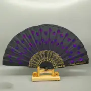 Hand Fans Folding Fan,Black Purple Sequins Feather Large Handheld Hand Fans F...