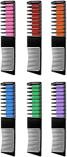 Temporary Hair Chalk Color Set Non-Toxic Washable Hair Chalk Comb 6 Color
