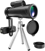 12X50 Monocular Telescope, Portable Ipx7 Waterproof Monocular with Night Vision Bak4 Prism Fmc Lens Monocular with Smartphone Adapter and Tripod for Adults Kids Bird Watching Little Surprise