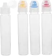 Ciieeo 4Pcs Squeeze Honey Dispenser Bottles Reusable Condiment Containers for Sauces Oils and Dressings Design for Easy Dispensing for