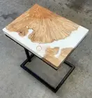Epoxy C Table White Epoxy Resin Side Table Made To Order Handmade Furniture Gift