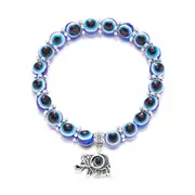 Evil Eye Beads Bracelet with Elephant Charm