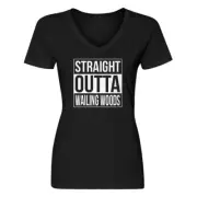 Womens Straight Outta Wailing Woods V-Neck T-shirt #3341