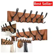 Antique Wooden Carved Wall Coat Rack - X Cross Hook, Pack of 2 for Rustic Spaces