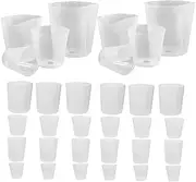 Happyyami 36Pcs Transparent Plastic Nursery Pots for Plants for Gardening with Drainage Lightweight Durable Plant Containers