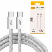 [6976552041492] 1m USB-C to USB-C PD 60W High Density Braided Fast Charging Cable, 3A Fast