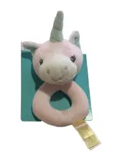 Dan Dee Pink Unicorn Baby Rattle Soft Plush New