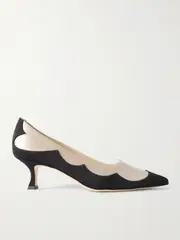 [Manolo Blahnik] Manolo Blahnik - Fabraka 50 Crepe-trimmed Satin Point-toe Pumps - Cream - IT40 IT 40 Cream
