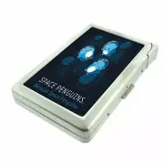 Space Penguins Em1 Cigarette Case with Built in Lighter Metal Wallet