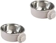Kisangel 2pcs Dog Bowl Small Animal Feeding Cup Pet Bowl Cage Water Bowl Hanging Bird Feeder Dog Food Water Bowl Puppy Feeder Bowl Bird Cage Cups Pet Feeding Bowl Puppy Water Bowl Cat Bowl