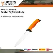 Hunters Element Butcher Pig Sticker Sharp Knife W Rubber Over Mould Handle