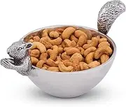 Arthur Court Designs Aluminum Small Squirrel Head and Tail Nut Bowl 9" Long
