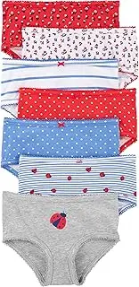 [Carter's] /OshKosh Girls' 7-Pack Underwear, Rainbow Stripes, 10/12, Red, 10-12