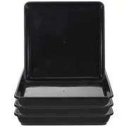 Plant Saucer Tray, 4pcs 16 Inch Square Plant Saucer Planter Drip Tray, Black