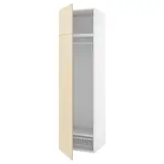 PLATSA wardrobe with 2 doors, white/Kalbåden lively pine effect, 60x57x221 cm