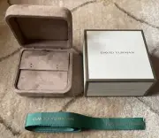 New David Yurman Empty Double Earring Box - Brown Suede - Ribbon