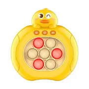 Quick Push Game Console, Light Up Electronic Sensory Games, Travel Handheld Game, Bubble Birthday Gift for Kids Age 5+ (Yellow Duck)