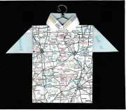 Origami Map Shirt Missouri, Arkansas, Illinois, Jefferson City, Little Rock