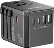 LENCENT GaN3 Universal Travel Adaptor for Phones, Laptops with USB A + Type C PD